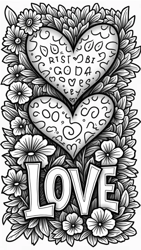 love graffiti coloring pages